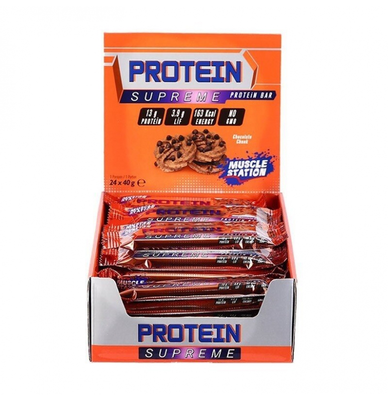 Muscle Station Supreme Protein Bar Çikolata Parçacıklı
